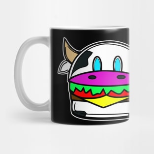 Cute Kawaii Dairy Cow Cheeseburger Mug